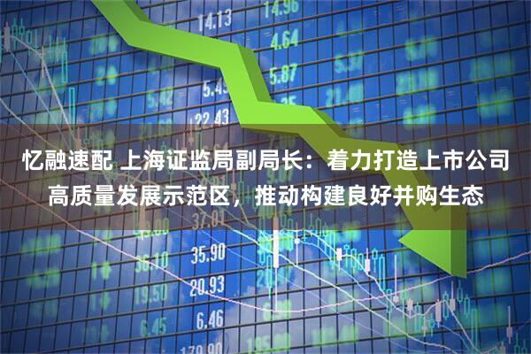 忆融速配 上海证监局副局长：着力打造上市公司高质量发展示范区，推动构建良好并购生态