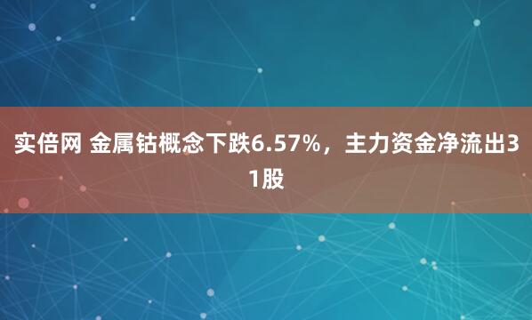 实倍网 金属钴概念下跌6.57%，主力资金净流出31股